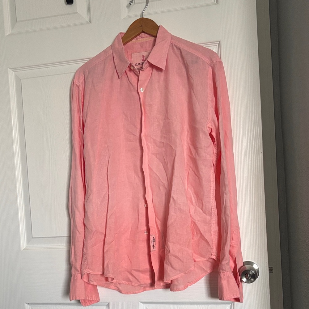 Claudio Milano Pink Linen Shirt - Picture 2 of 3